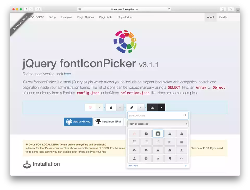 jQuery FontIconPicker